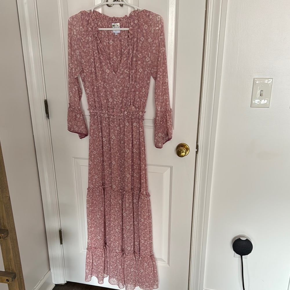 Misa Floral Pink Maxi Dress XS